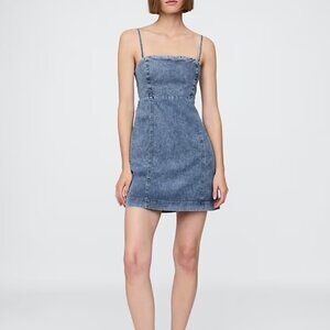 GAP UltraSoft Womens Denim Mini Dress Strapless Size Small EUC